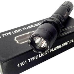 Метален тактически led фенер с вграден електрошок bl 1101 за лична самозащита